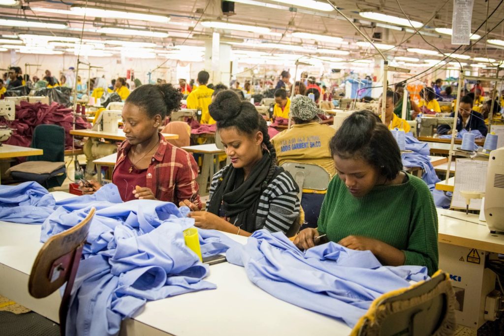 textile workers in factory Ethiopia