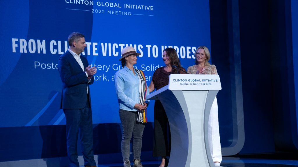 Michaelyn Baur, managing director for Solidaridad North America, at the plenary "Home" of the Clinton Global Initiative.