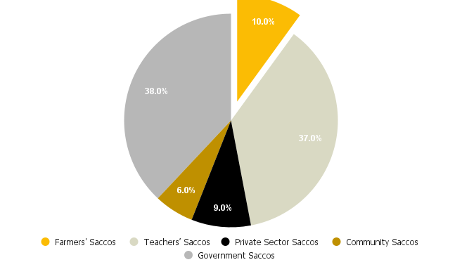 Figure 2: Total Assets’ Market share for each cluster of Deposit Taking (DT) SACCOs in 2019