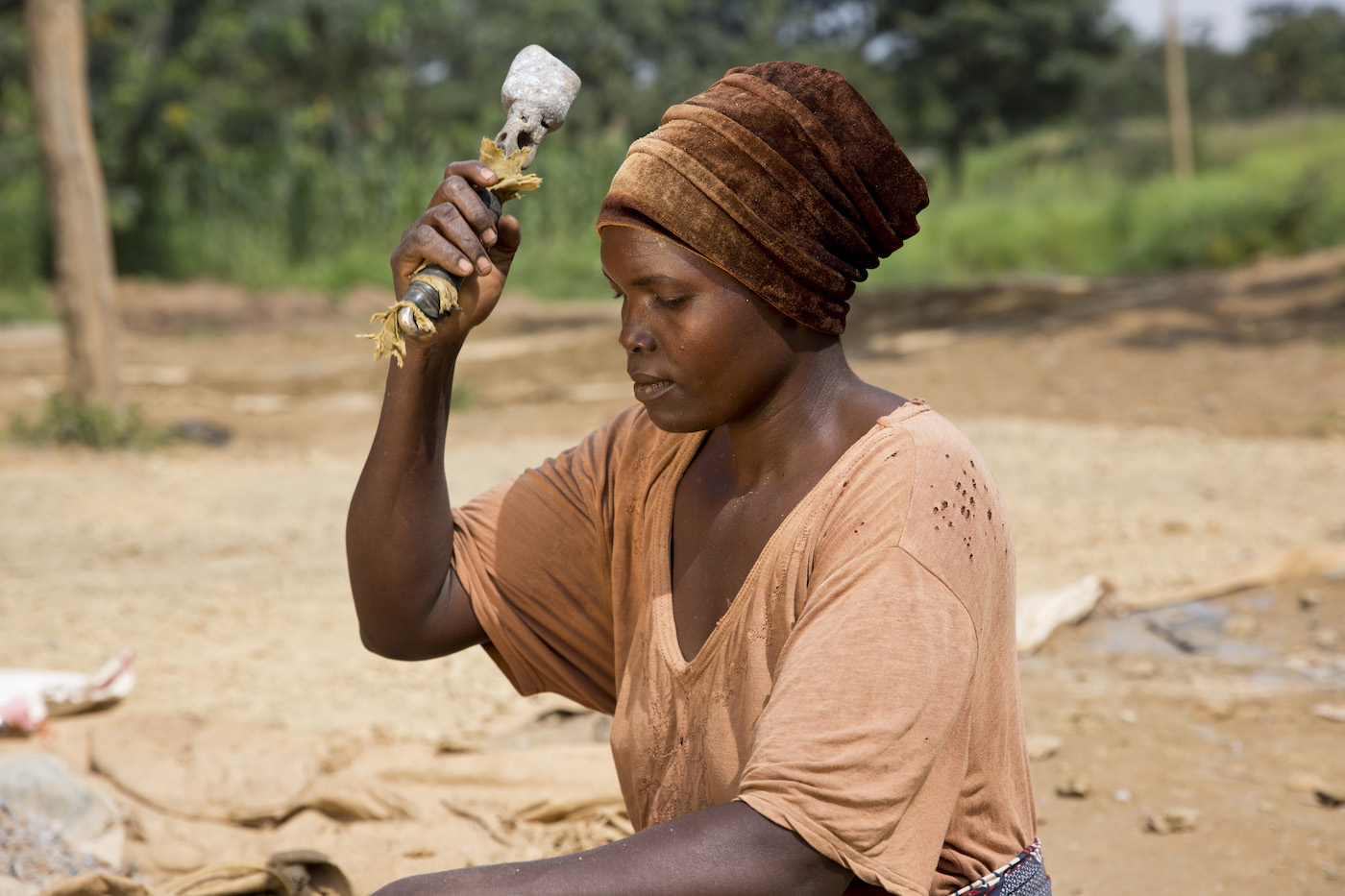 Woman gold miner in Kenya
