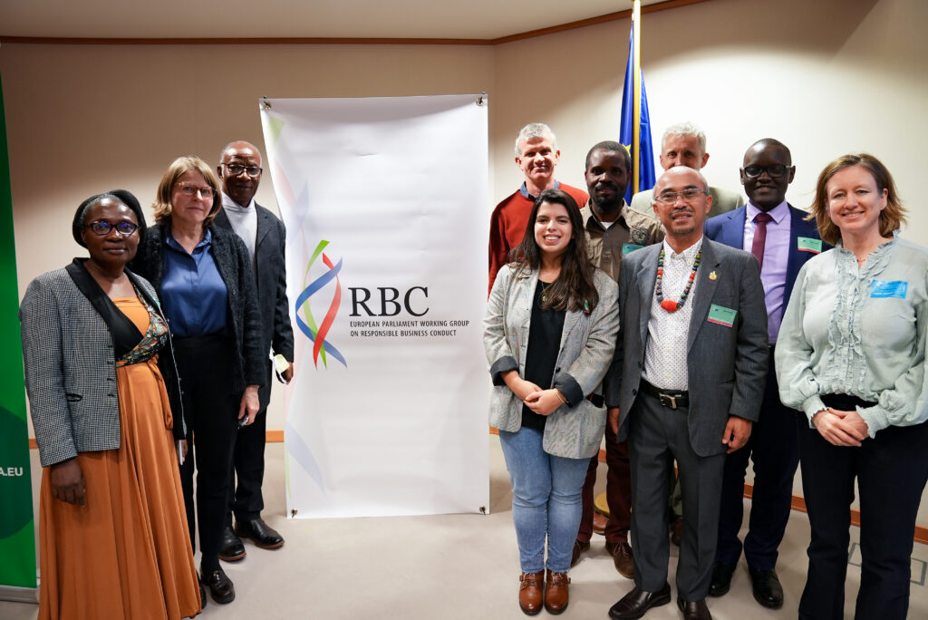 Farmer representatives Napolean Ningkos, - representing 40,000 indigenous small farmers of Sarawak Malaysiato,- and Pedro Marenja, - who represents 250,000 cotton farming families across Mozambique