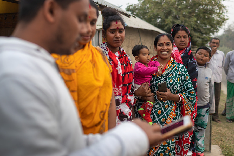 women at a milk collection centre in Bangladesh