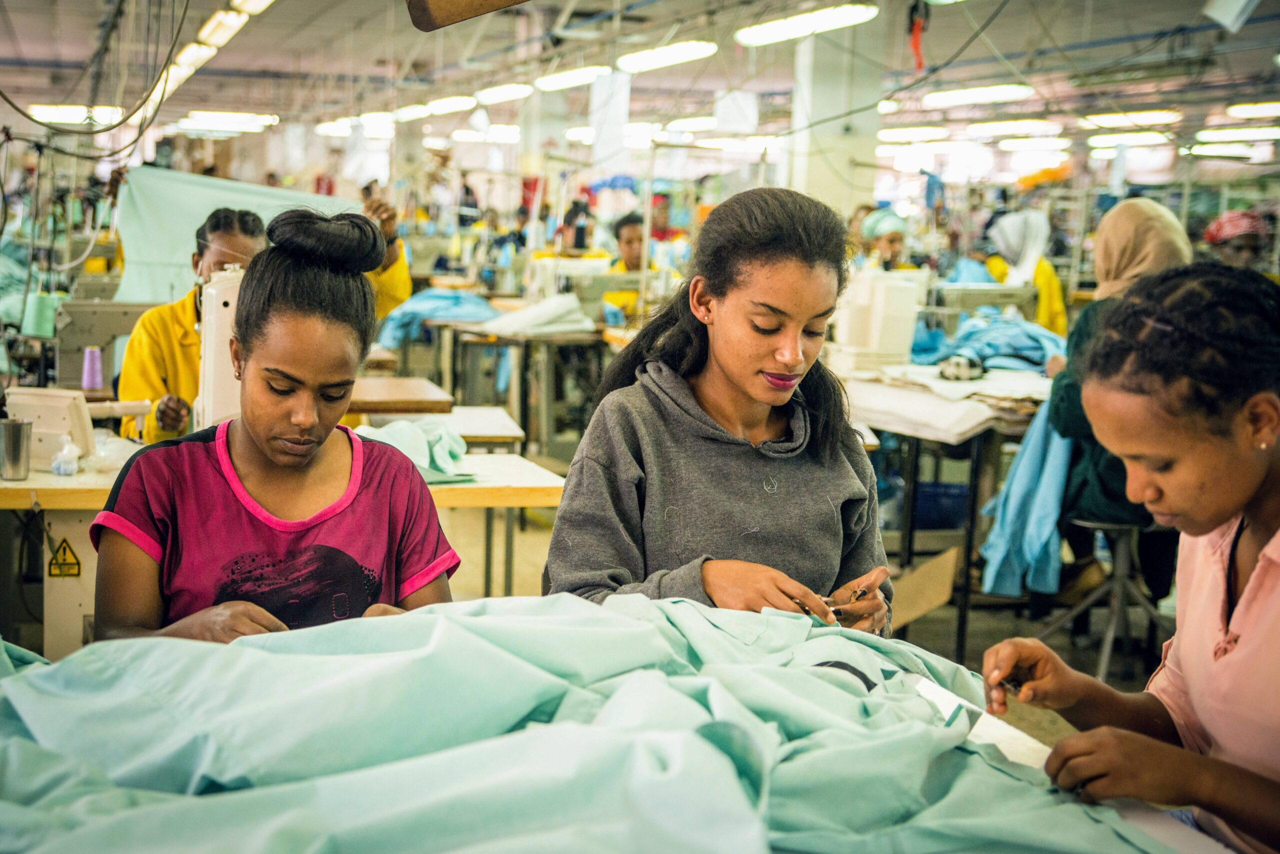 women working in a textiles factory in Ethiopia