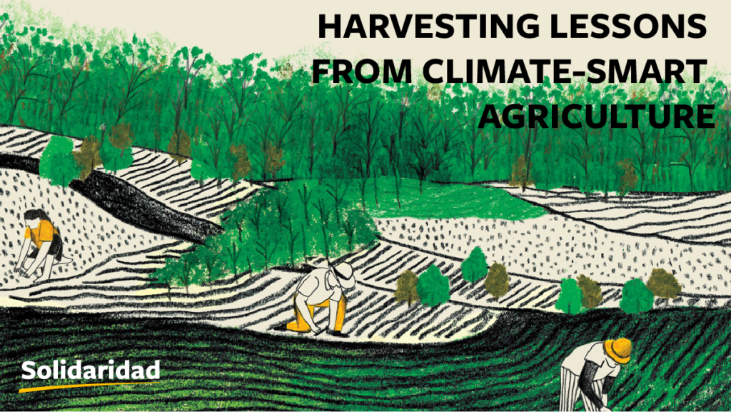 Cover graphic from the report, Growing the Future: Harvesting Lessons from Climate-Smart Agriculture