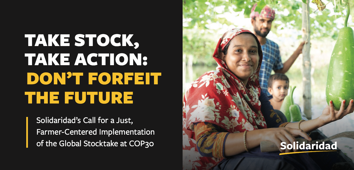 Cover image of the COP30 Position Paper from Solidaridad Network